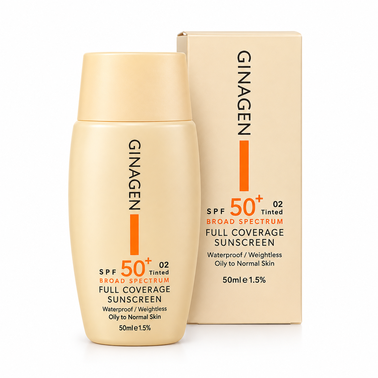 کرم ضد آفتاب رنگی پوست چرب ژیناژن SPF50 (02)
